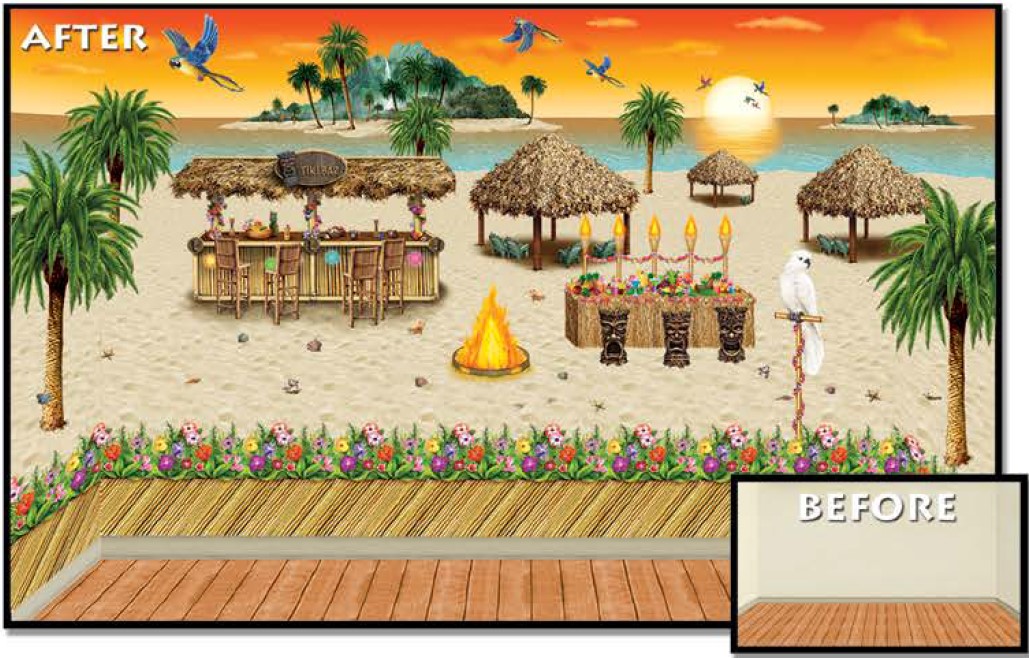 Luau Hawaiian Backdrop